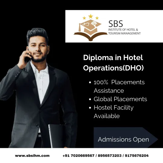 Diploma In Hotel Operations course in Mumbai , fees , syllabus with 100% Guaranteed Placements by SBS Institute of Hotel Management in Virar, Mumbai